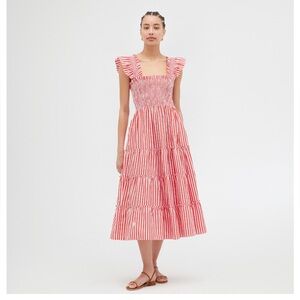 Hillhouse The Ellie Nap Dress - Cherry Stripe- S